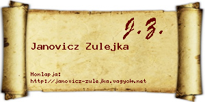 Janovicz Zulejka névjegykártya